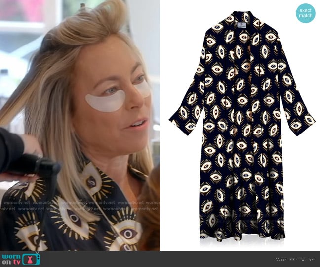 Kyle x Shahida Evil Eye Robes worn by Sutton Stracke on The Real Housewives of Beverly Hills