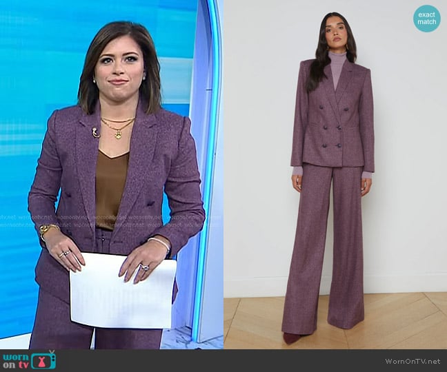 L'Agence Colin Wool Blazer and Pilar Pant worn by Chloe Melas on Today