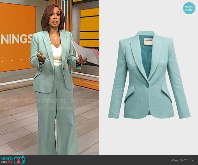 L'Agence Chamberlain Single-Breasted Wool-Blend Blazer worn by Gayle King on CBS Mornings