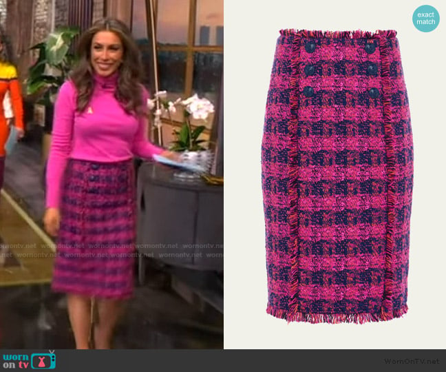 L'Agence Kitty Tweed Skirt worn by Alyssa Farah Griffin on The View