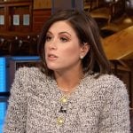 Chloe Melas’s gray tweed cardigan on NBC News Daily