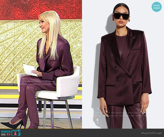 Lapointe Satin Blazer in Mulberry worn by Zanna Roberts Rassi on Today