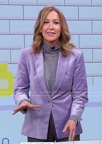 Lara's lilac velvet blazer on Good Morning America