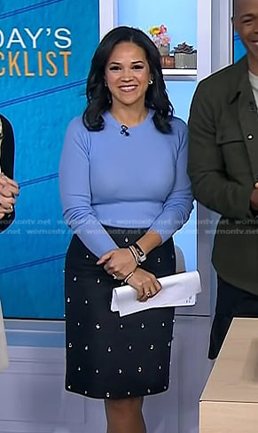 Laura’s black embellished pencil skirt on Today