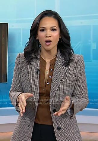 Laura’s brown top and houndstooth blazer on Today