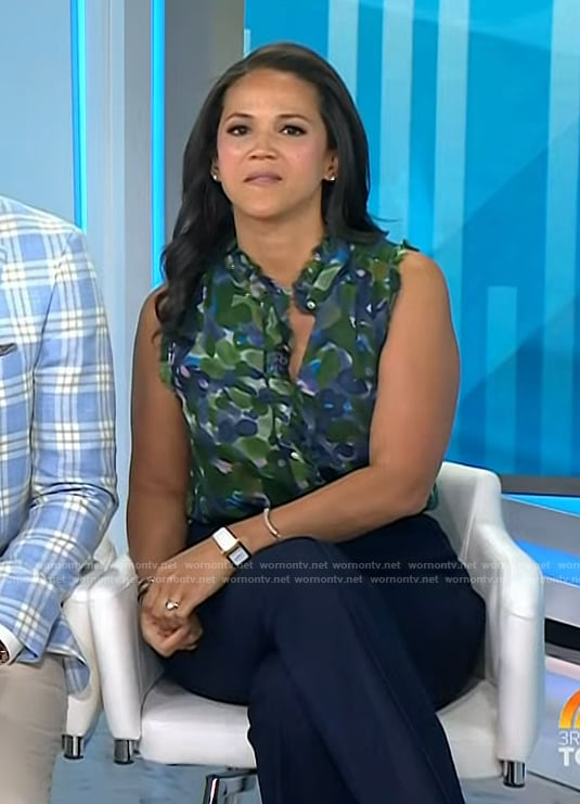 Laura's green floral top on Today