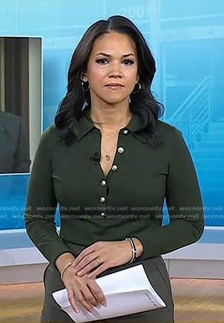 Laura's green polo top on Today