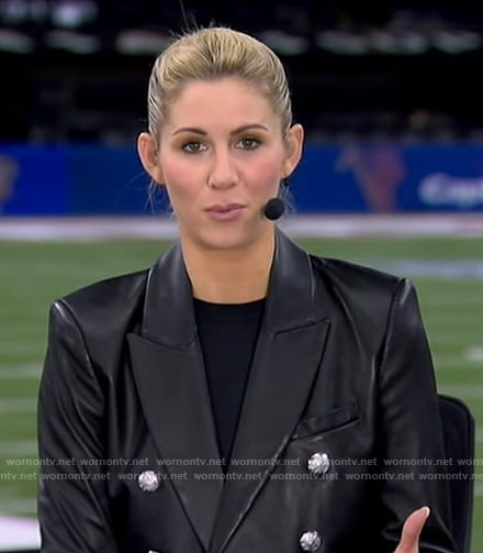 Laura Rutledge’s black leather jacket on Good Morning America