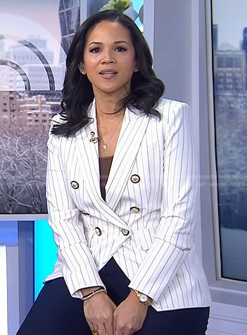 Laura’s white pinstripe blazer on Today