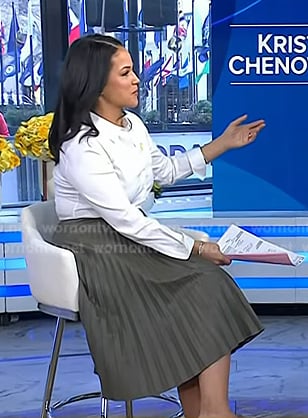 Laura's army green pleated skirt on Today