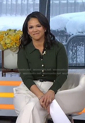 Laura's green polo top on Today