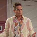 Leo’s floral print shirt and argyle cardigan on Days of our Lives