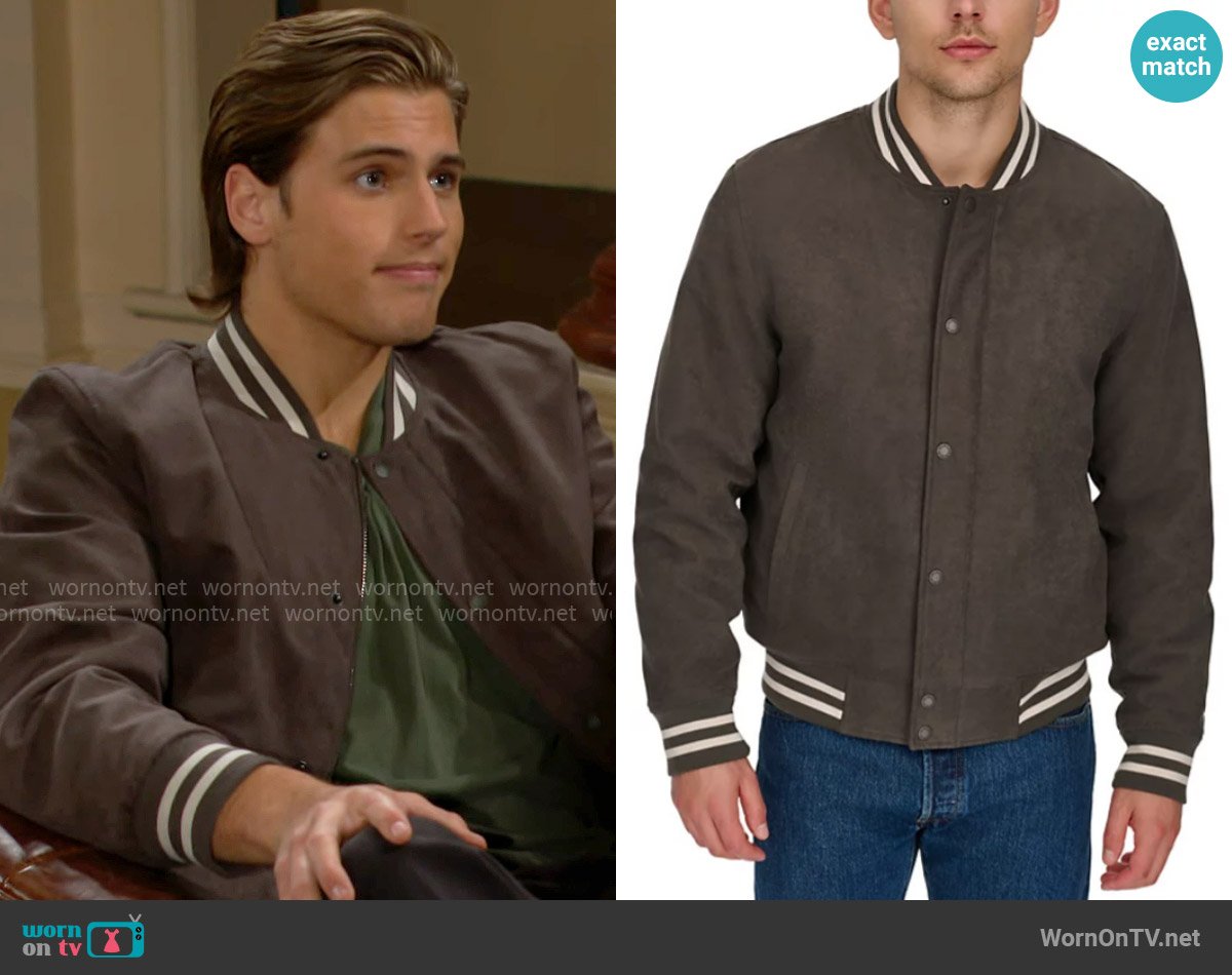 Will’s grey suede bomber jacket on The Bold and the Beautiful