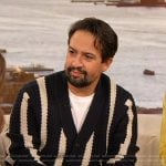 Lin-Manuel Miranda’s striped cardigan on The Drew Barrymore Show