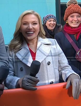 Lindsay Shively’s grey plaid coat on Today