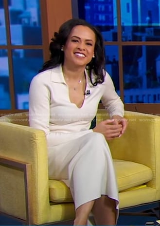 Linsey's white collared sweater dress on Good Morning America