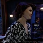 Elizabeth’s black and white printed dress on General Hospital