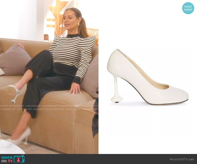 Loewe Square-Toe Leather Pumps worn by Dorit Kemsley on The Real Housewives of Beverly Hills