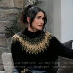 Lois’s black chevron fair-isle sweater on General Hospital