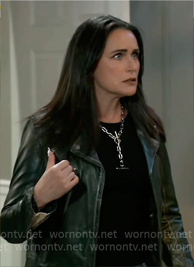 Lois’s leather jacket with embroidered stars on General Hospital