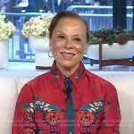 Lonnie Ali’s red butterfly print blouse on Today