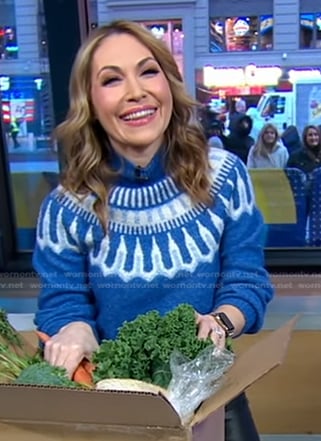 Lori’s blue fair lsle sweater on Good Morning America