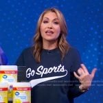 Lori’s navy Go Sports sweatshirt on Good Morning America