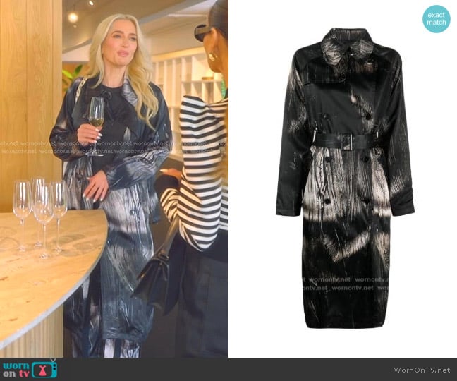 Louisa Ballou Double Breasted Trench Coat worn by Erika Jayne on The Real Housewives of Beverly Hills