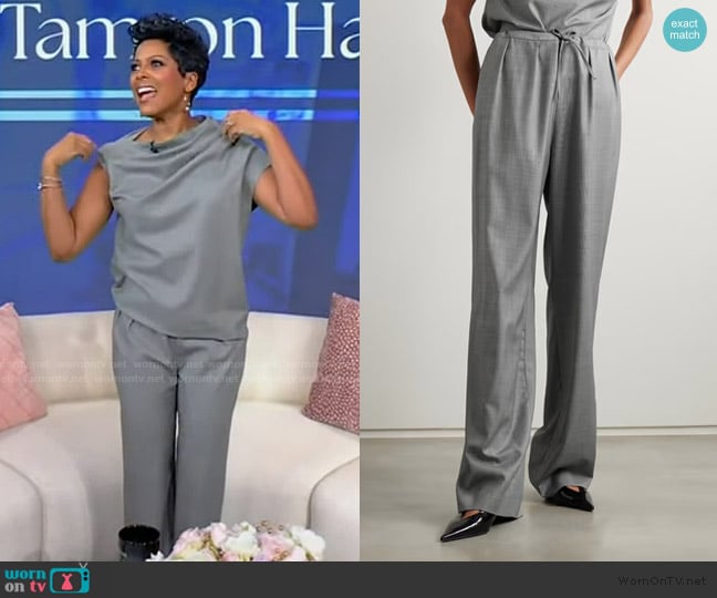 LouLou De Saison Wool-twill straight-leg pants worn by Tamron Hall on Tamron Hall Show