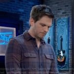 Lucas’s brown and blue plaid shirt on General Hospital