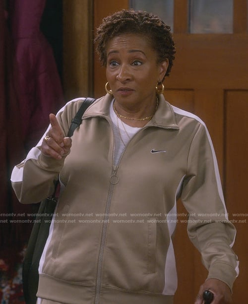 Lucretia's beige Nike jacket on The Upshaws