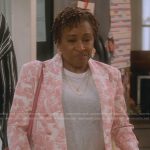 Lucretia’s pink double breasted blazer on The Upshaws