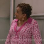 Lucretia’s pink knit polo sweater on The Upshaws