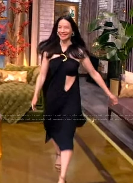 Lucy Liu's black cutout dress on The View