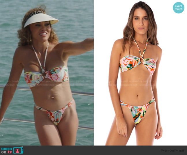 Ashley’s floral print halter bikini top on RHOP