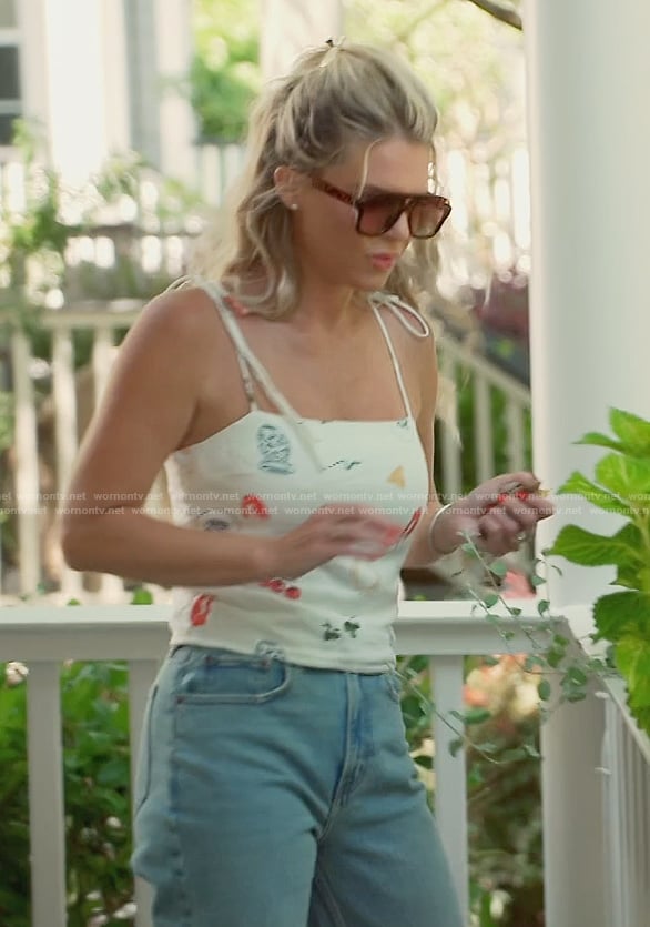 Madison's white printed cami on Southern Charm