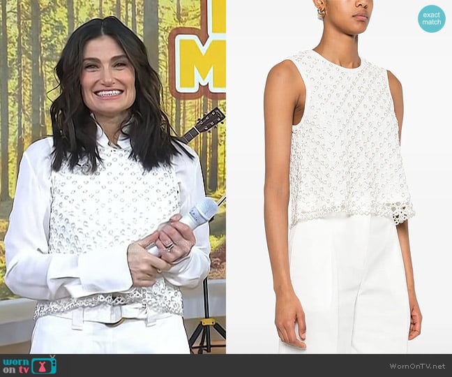 Maje Bead-embellished Top worn by Idina Menzel on Today