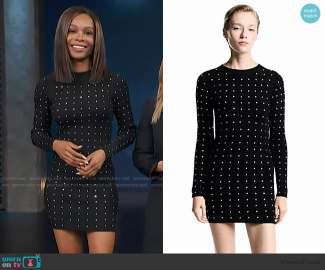 Mango Rhinestone Detail Knitted Dress worn by Zuri Hall on Access Hollywood