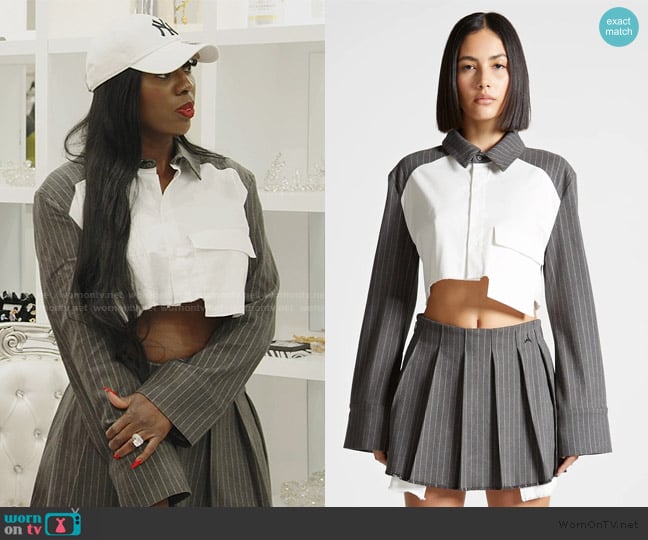 Wendy’s gray pleated mini skirt on RHOP