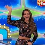 Alexis’s wavy sequin crop top and skirt set on The Price is Right