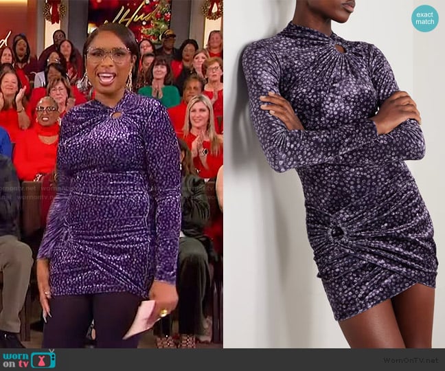 Isabel Marant Etoile Purple Havana Minidress worn by Jennifer Hudson on The Jennifer Hudson Show