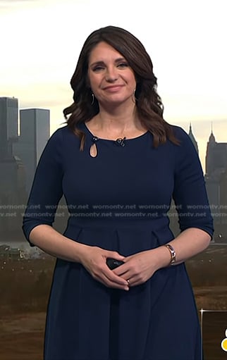 Maria's navy keyhole dress on Today