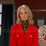 Marlena’s red double breasted blazer on Days of our Lives
