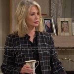 Marlena's black check open jacket on Days of our Lives