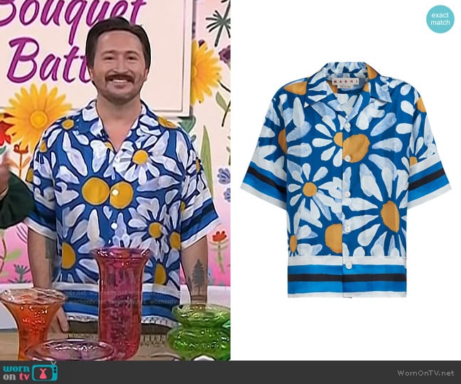 Marni Daisy Print Collared Shirt worn by Jove Meyer on Today