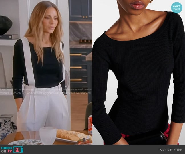 Max Mara Bill Off-shoulder Jersey Top worn by Dorit Kemsley on The Real Housewives of Beverly Hills