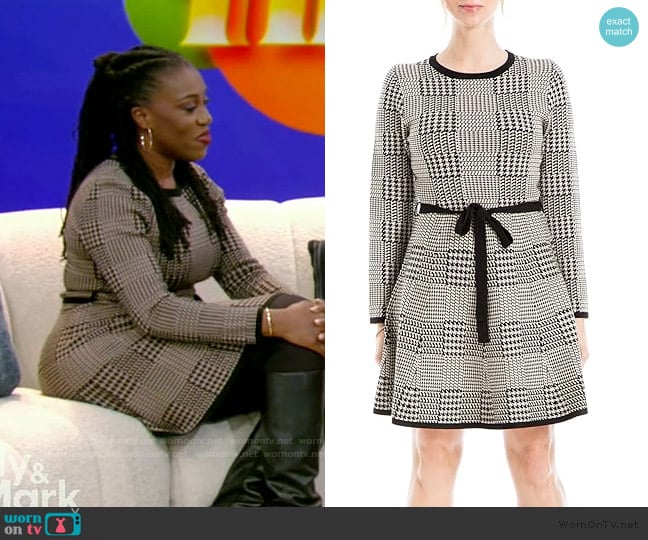 Tiffany Aliche’s gray plaid dress on Live with Kelly 