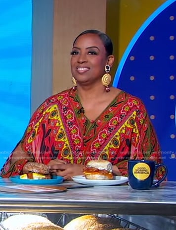 Melba Wilson’s red print kaftan on Good Morning America