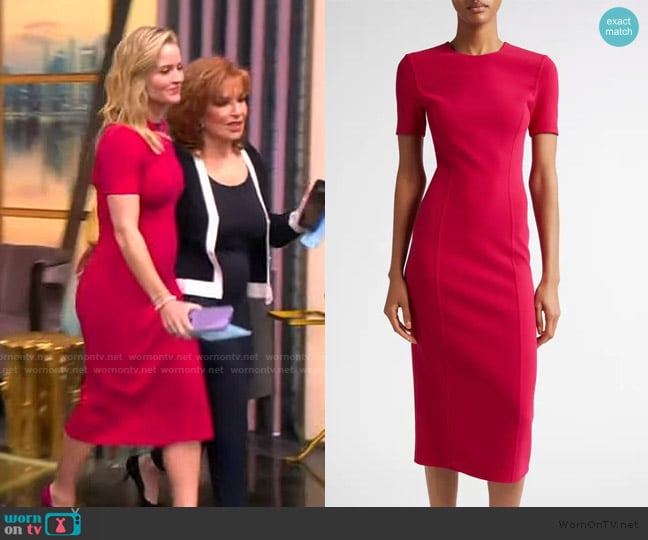 Michael Kors Collection Stretch Wool Midi Sheath Dress worn by Sara Haines on The View