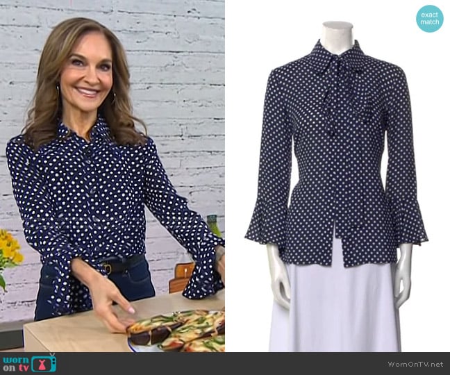 Michael Kors Polka Dot Silk Blouse worn by Joy Bauer on Today